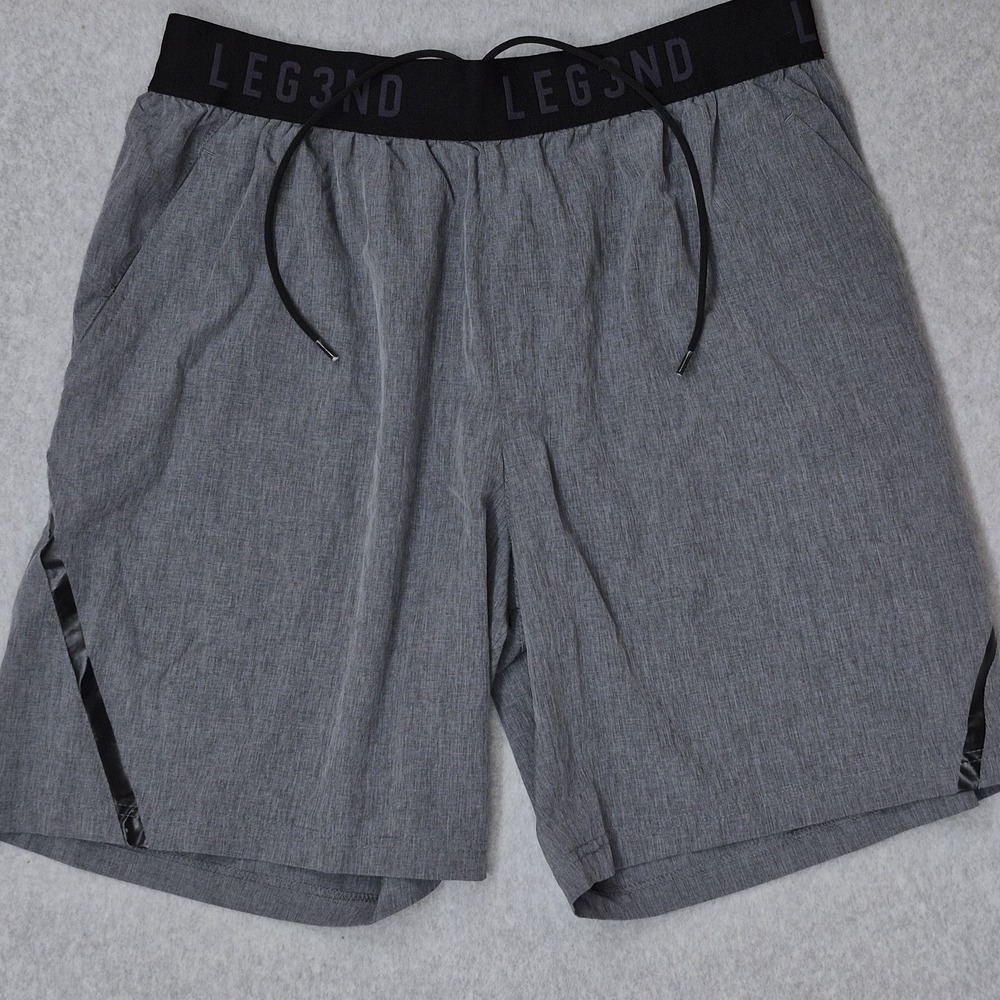 LEG3ND Men Activewear Shorts XL Gray Athletic 9" Inseam